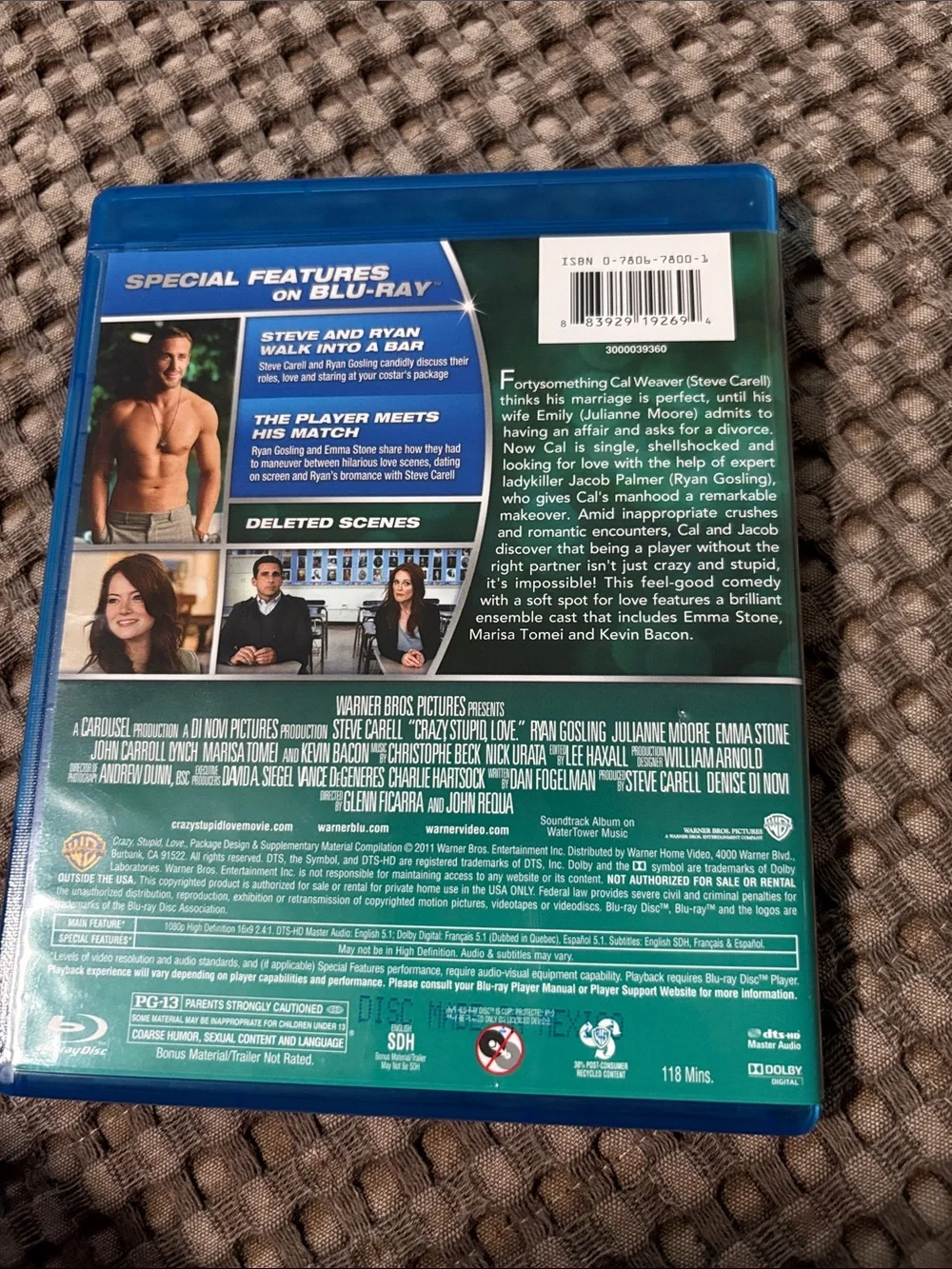 Crazy Stupid Love Blu-ray Movie Case in Blue